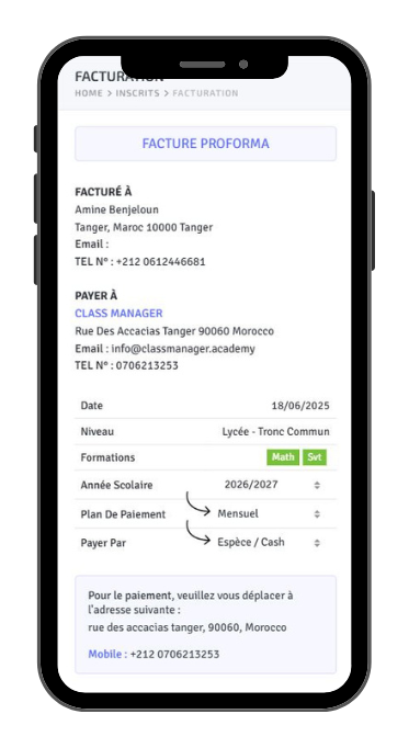 Facturation et Paiements - Class Manager